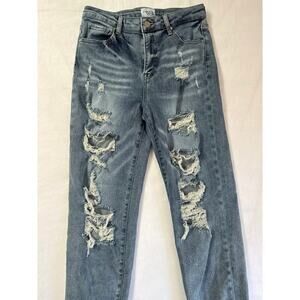 Insane Gene Womens Distressed High Waist Jeans Size 11/12 Los Angeles USA Made I